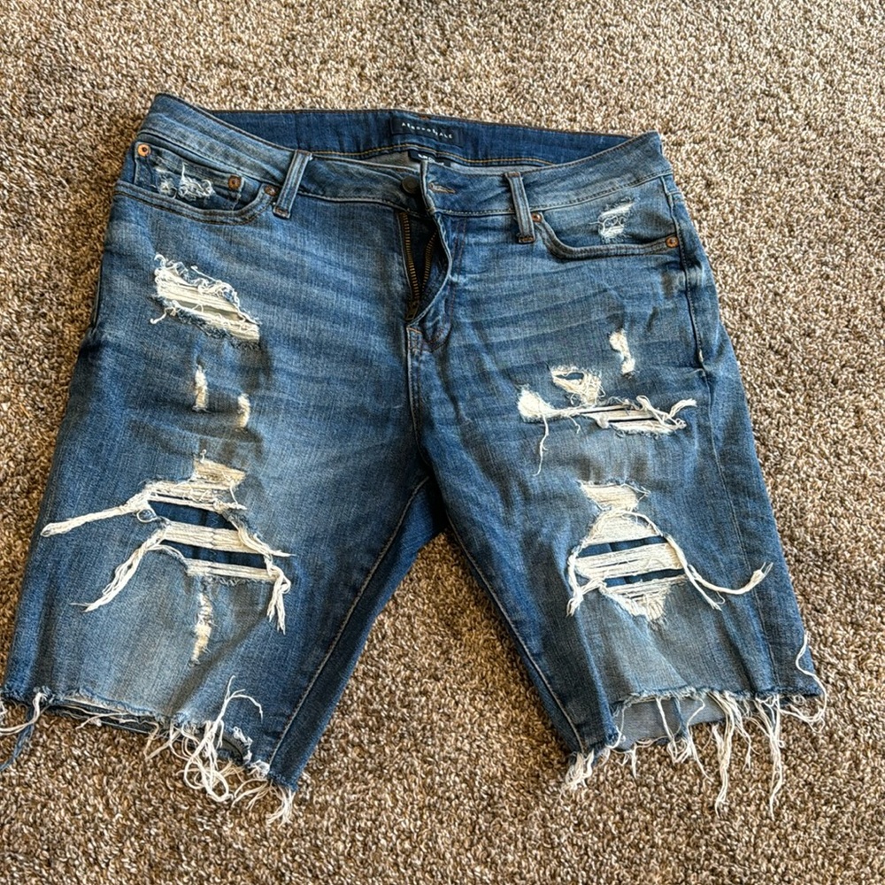 Distress denim jeans shorts